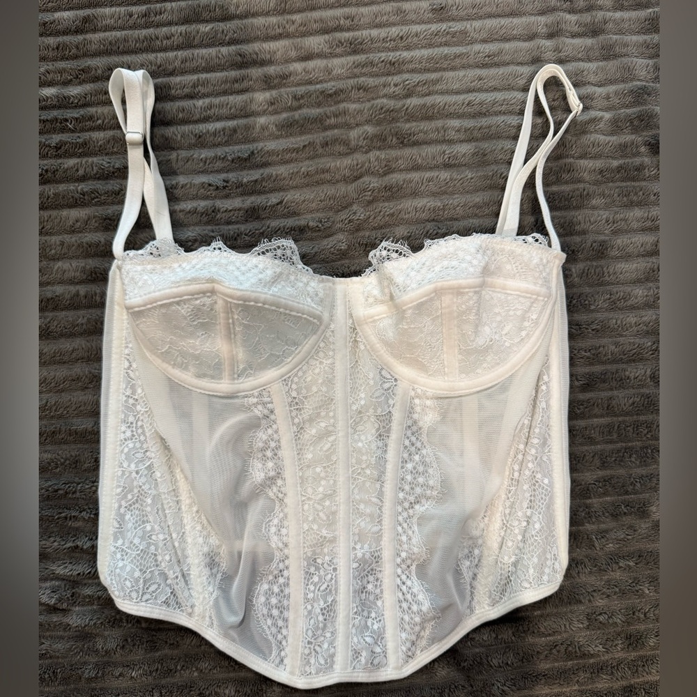 White Lace Corset Top